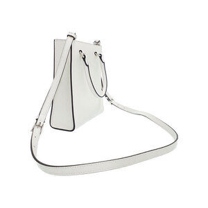 Prada North Triangle Logo Leather White Tote South Bag